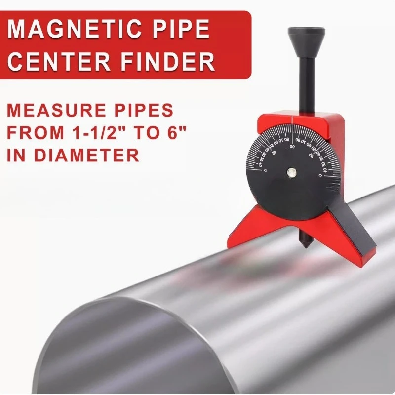Y-Type Pipe Center Finder, Adjustable Dial Bubble Protractor Pipe Centering Gauge Marking Measuring Tool