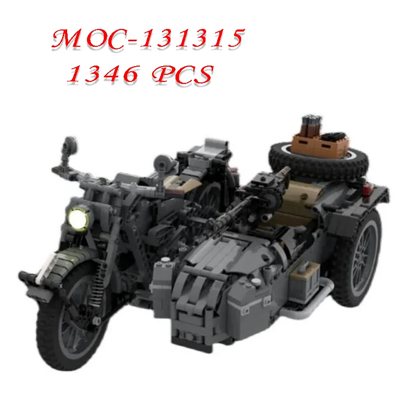 MOC-131315 Three-Wheeled Motocicleta Building Block Modelo, Auto-Locking Puzzle, Aniversário e Natal Toy Presente, Ornamentos, Novo