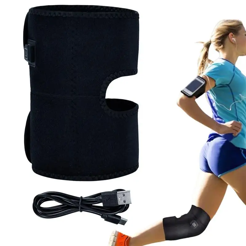 Knee Heat Pad USB Powered Heat Wrap For Knee 3 Heat Levels Knee Heater Warmers With Mesh Pocket For Mother Father Friends