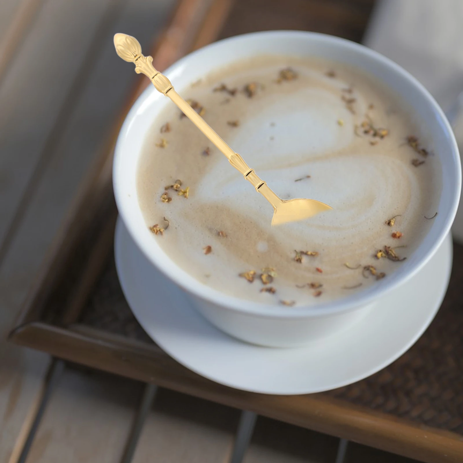 

Mini Gold Plated Stainless Steel Dessert Spoons for Coffee Tea Ice Cream Appetizers Elegant Mixing Serving Stirring Kitchen