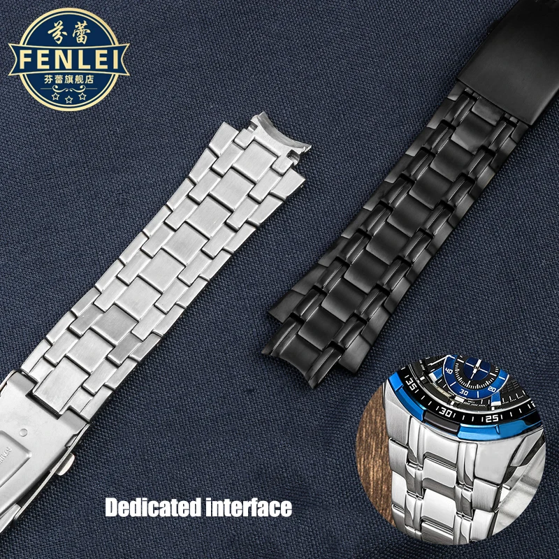 316 Solid Stainless Steel Watch Strap For Casio EDIFICE EFR-539 5345 Wrist Band Men Matte Metal Replacement Bracelet Accessories