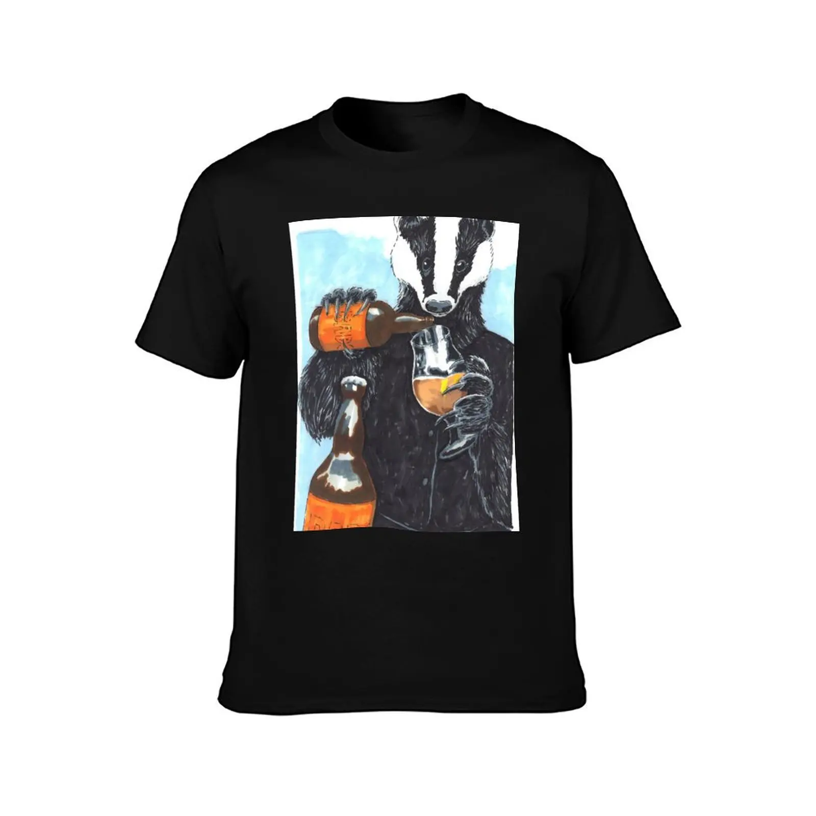 Craft Beer Badger T-Shirt Plus Size Non-Shrink T-Shirt
