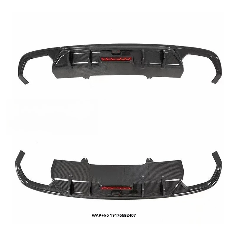 

Yaochi 17-19 forAudi A4 Touring Edition CGW Carbon Fiber Dry Tail Lips New Bumper with Exhaust Cutouts Bolt-On Universal Fitment