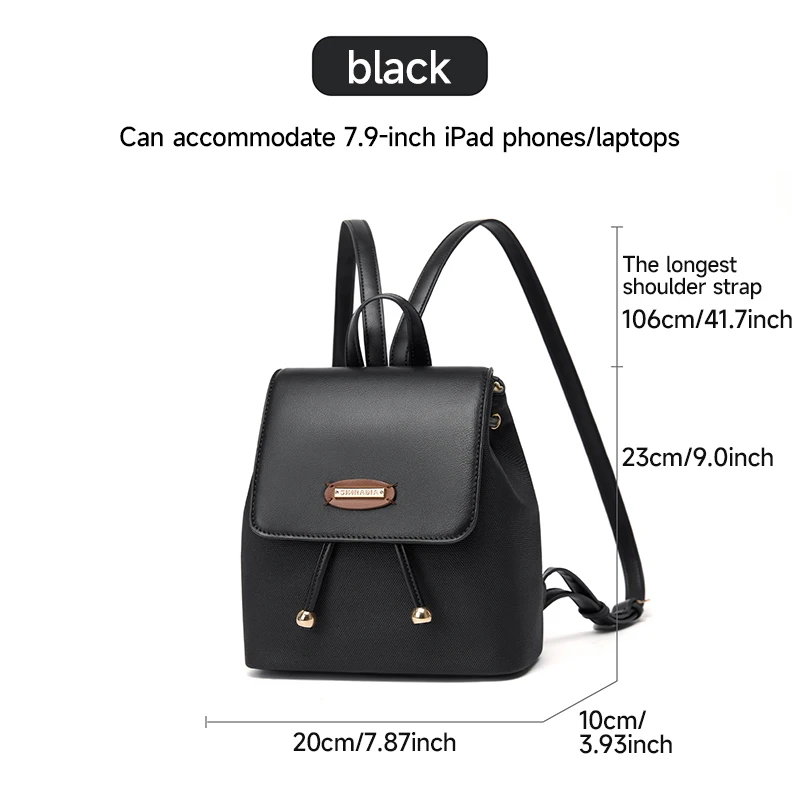 High-Quality Women's Backpack Leather Travel Backpack Fit 7.9-Inch IPad Mini With Hidden Zipper Bag Daily Business Use Mochila