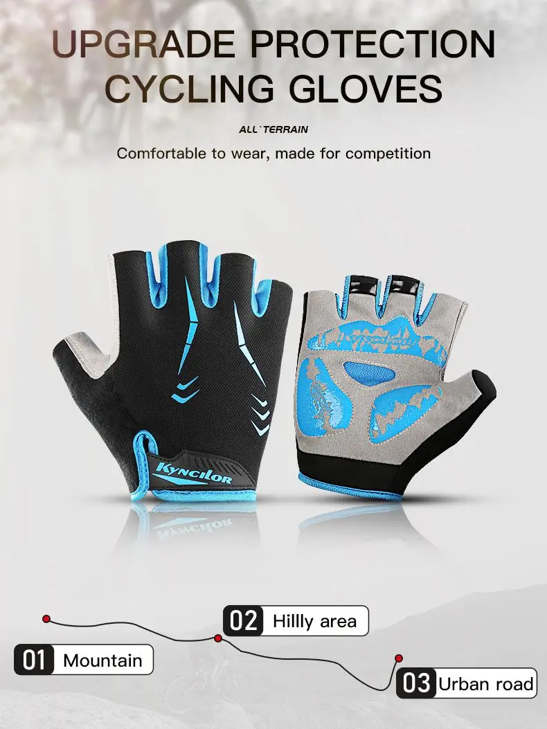 AliExpress Fezrgea Men's cycling gloves Half Finger Breathable Anti Skid Gloves For Sports Riding Bicycle Guantes Shockproof Pads Cucling Gloves