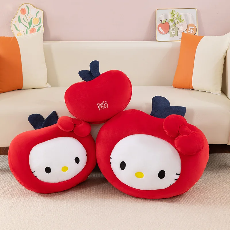 

33/45/55cm Hello Kitty Apple Shape Cute Plush Toy Doll Hello Kitty Kawaii Plush Pillow Gift Room Bed Decor Accompanying Gift