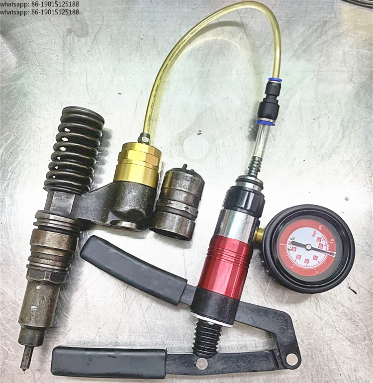 Tool set for sealing test and maintenance of fuel injector solenoid valve