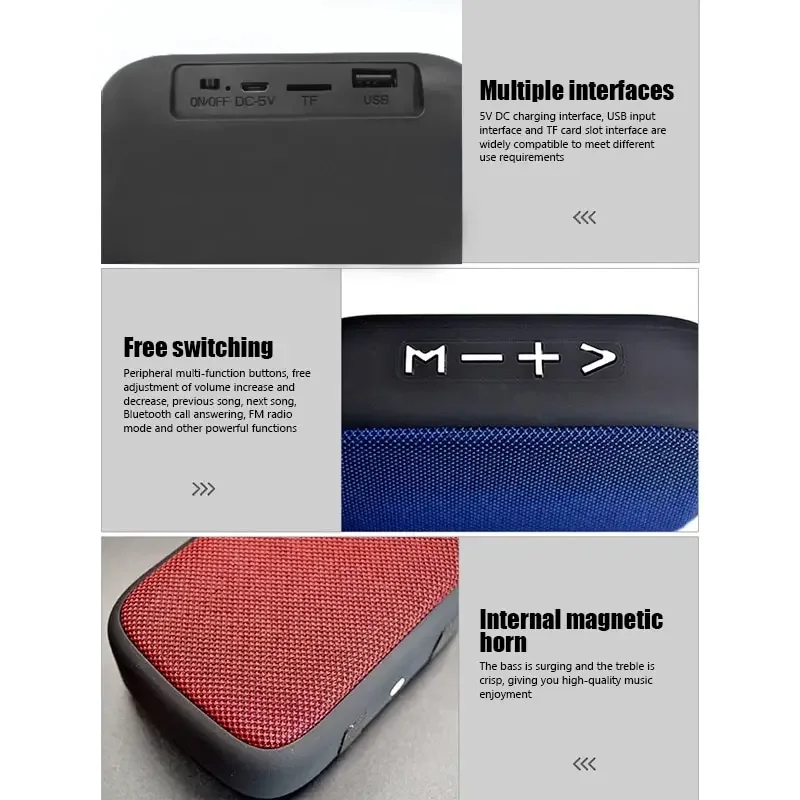 ลําโพงผ้าการเชื่อมต่อไร้สาย Bluetooth กีฬากลางแจ้งแบบพกพารองรับสเตอริโอ Tf Card โทรศัพท์มือถือ Universal