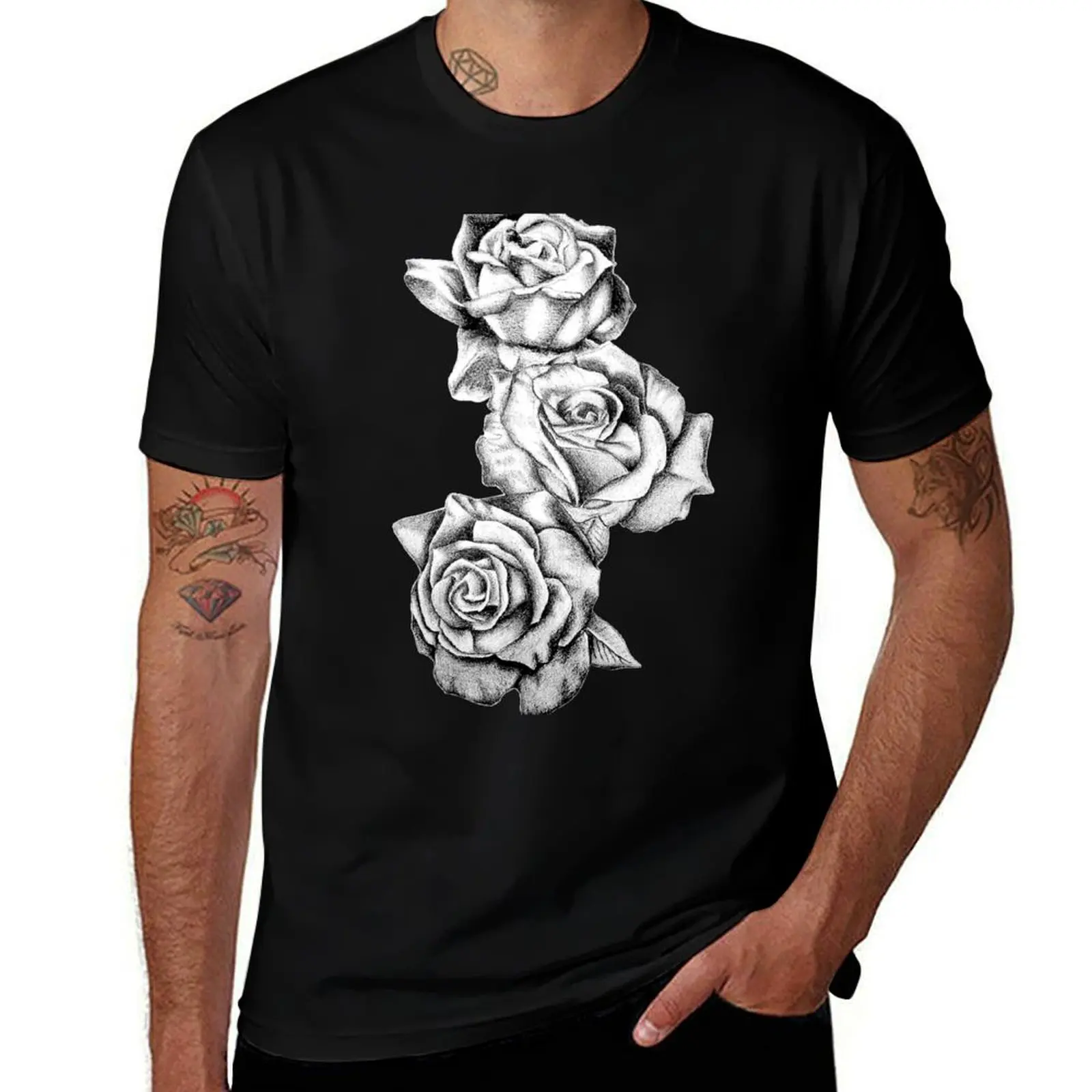 

Roses T-Shirt cotton t shirt pack t shirts for man graphic vintage black cotton t-shirt plain for man package T-shirt