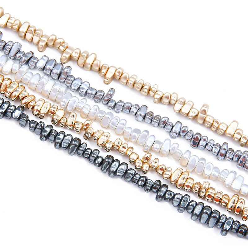 5-10 mm Naturstein Hämatit unregelmäßige Kieselsteine matt vergoldete Perlen für die Schmuckherstellung DIY Ohrringe Armband Halskette – Detail 6