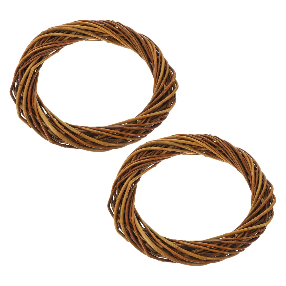

2pcs 20Cm Wicker Wreaths Natural Rattan Diy Base For Home Wedding Decor Front Door Wall Window Hanging Festival Decoration