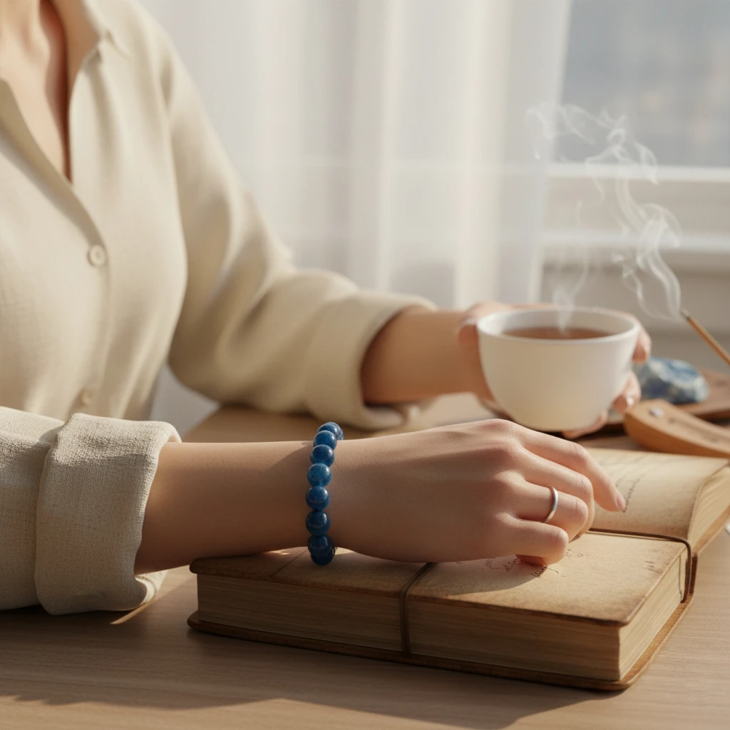 8 مللي متر الأزرق الطبيعي Dumortierite الكوارتز مطرز سوار الرجال النساء مرونة مرونة الأحجار الكريمة شفاء مجوهرات هدية #5