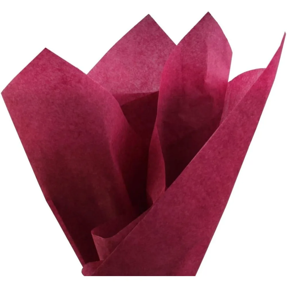 

100 Sheets Burgundy Wine Color Tissue Wrapping Paper Bulk 20 x 15 Inches for Gift Favor Bags Boxes Flowers Packaging