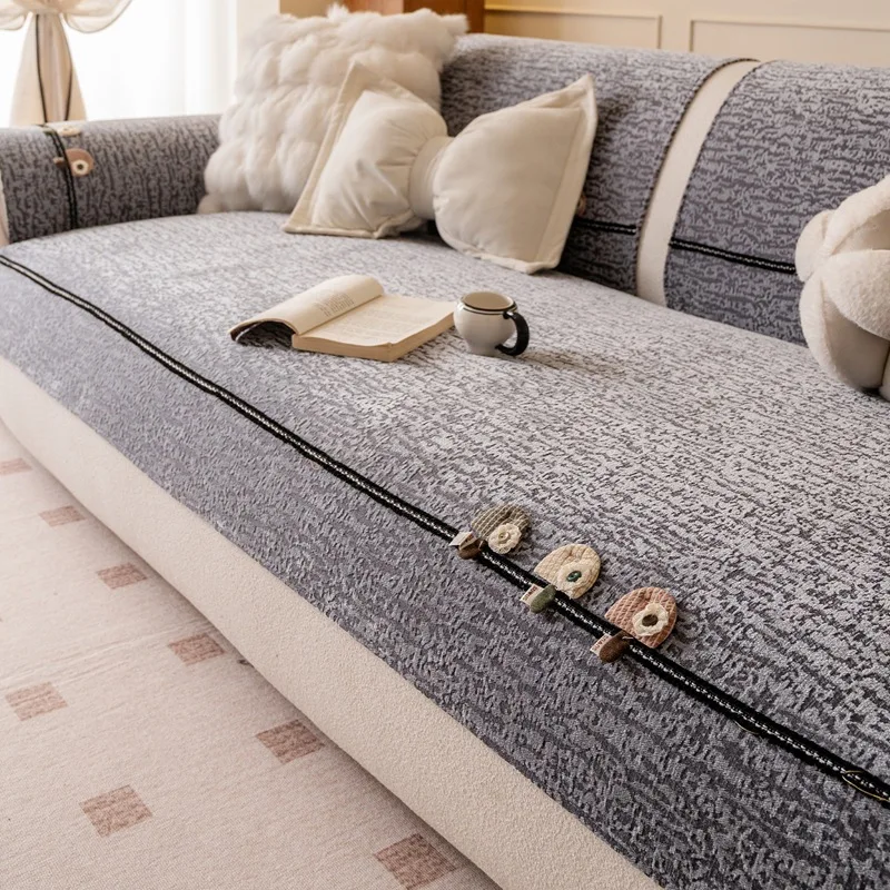 

New Antique Style Sofa Cover Fabric with Straight Anti Slip Sofa Cushion Light Luxury and Skin Friendly Suitable for All Seasons