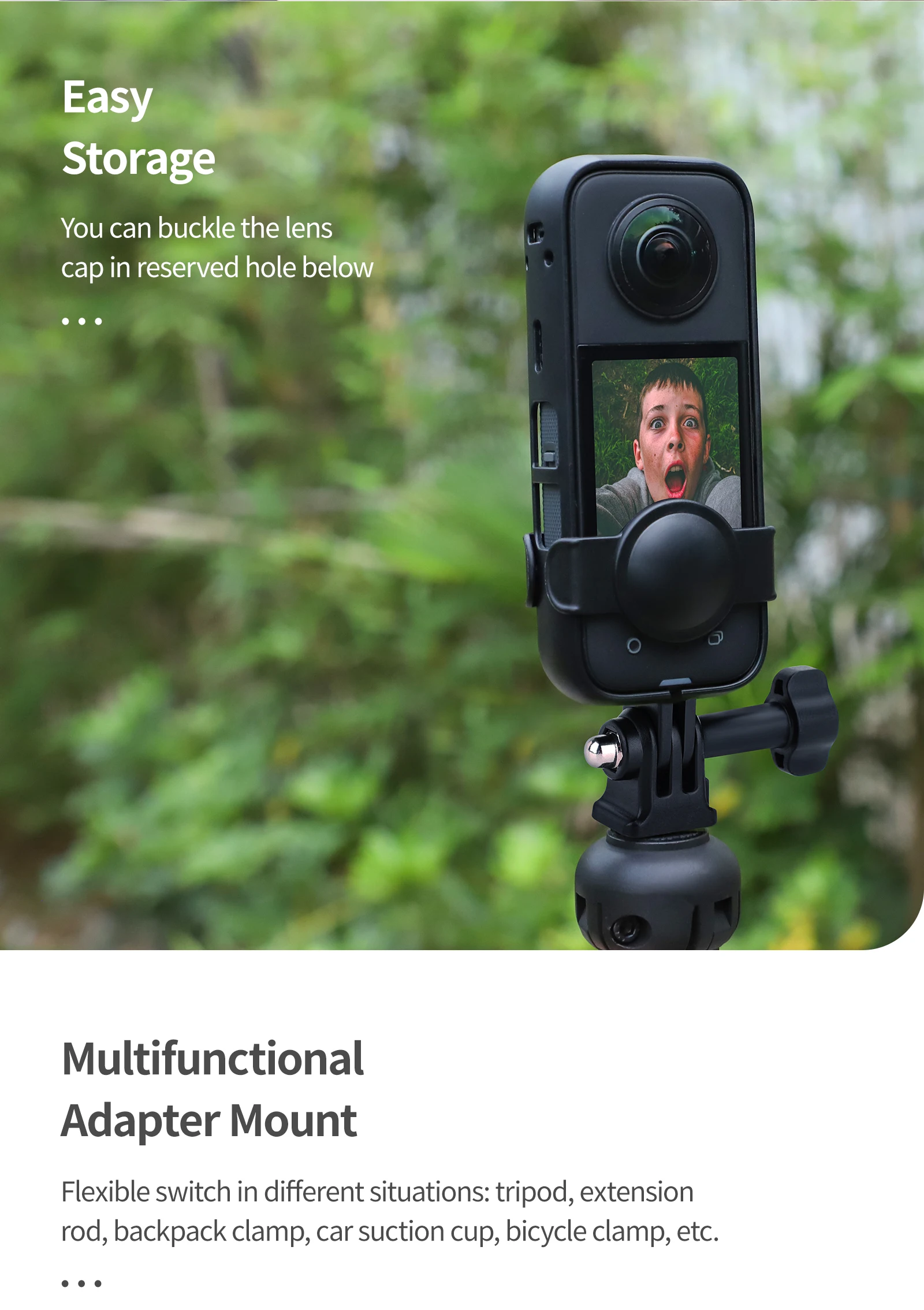 Khung Bảo Vệ Lồng Ống Kính Gắn Chân Đế Vỏ Ốp Lưng Insta360 X3 Hành Động Phụ Kiện