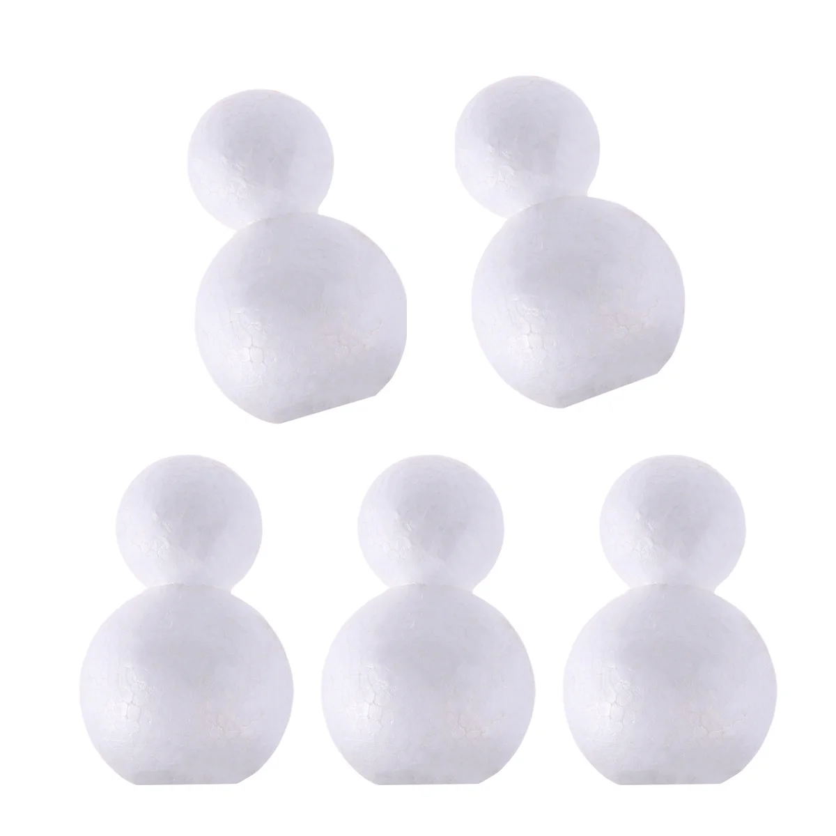 

5pcs Snowman Materials Unfinished Foam 15Cm White Diy Christmas Decor Crafts Creative Ornaments Lightweight Decorations
