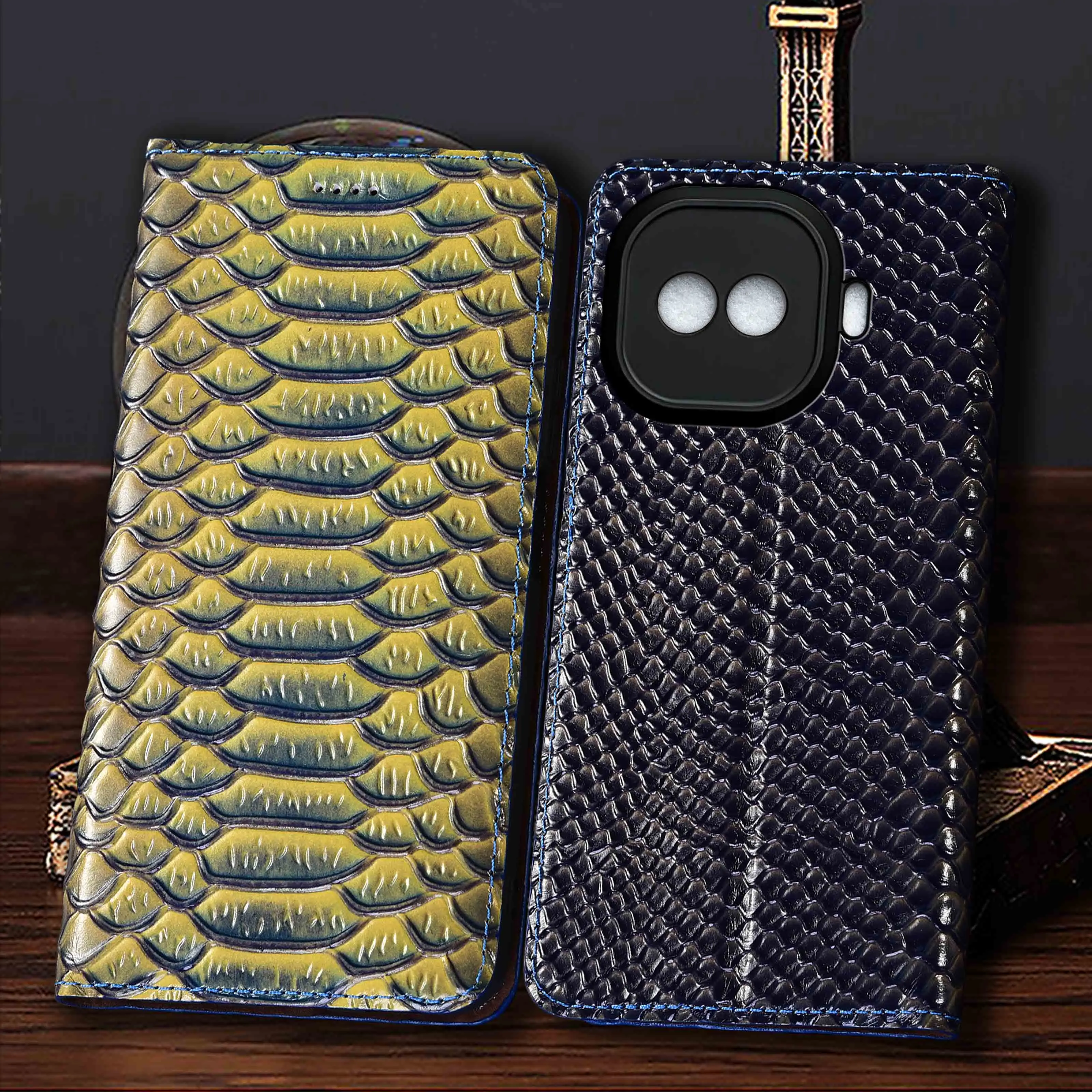 

Genuine Leather Phone Case For Vivo iQOO 3 5 7 8 9 10 11 11S 12 13 15 15R Pro Ultra Dragon Scale Pattern Flip Cover Case Cowhide