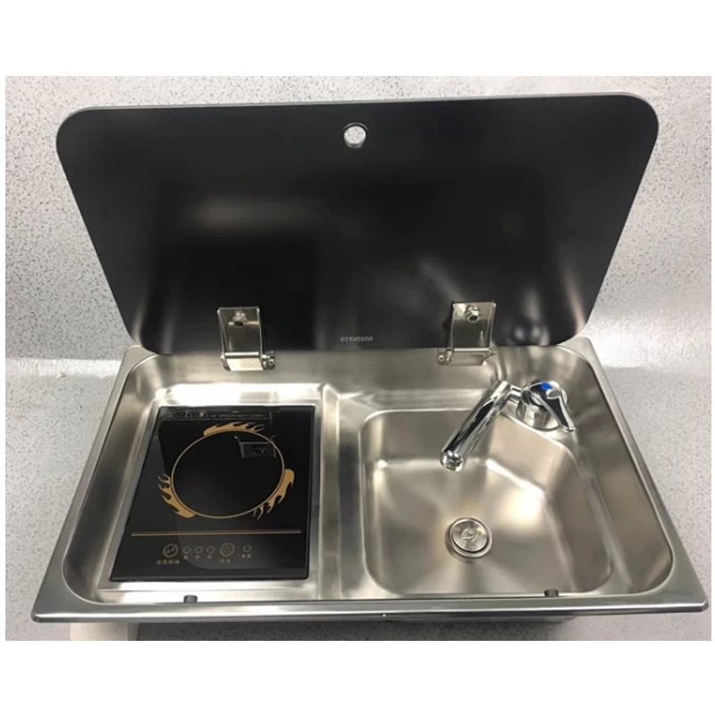 

Rv Gas Stove Towing Trailer Stainless Steel Water Pot Induction Cooker Integrated Modification of RV Kitchen Washing Basin