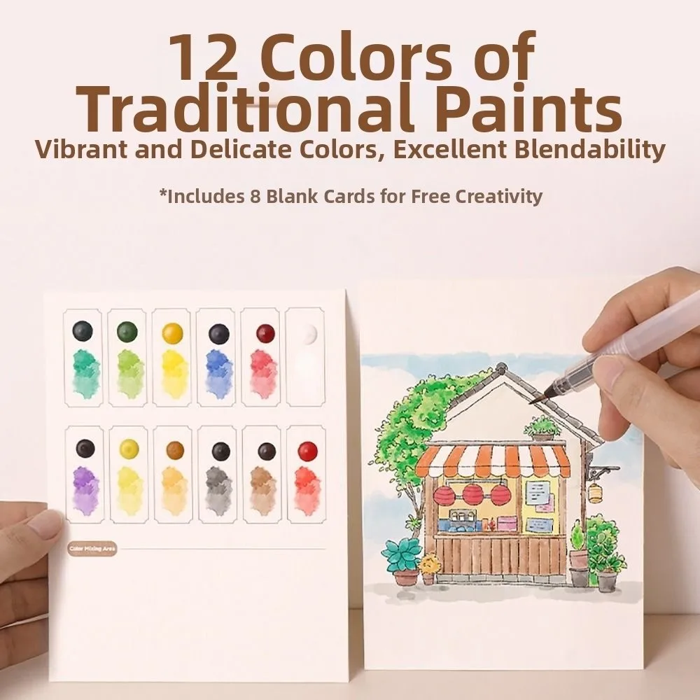 Ensemble de livres de coloriage à trois volets, livre de peinture à l'aquarelle de décompression, livré avec un pinceau de peinture pigmentée