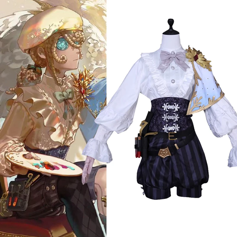 Game Identity V New Painter Cosplay Edgar Valden golden ratio Retro Shirt pants Costume Female Outfit