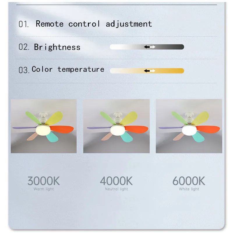 Led 30W Plafondventilator Licht E27 Met Afstandsbediening Voor Dimmen, Geschikt Voor Woonkamer, Studie, Huishoudelijk Gebruik 85-265V