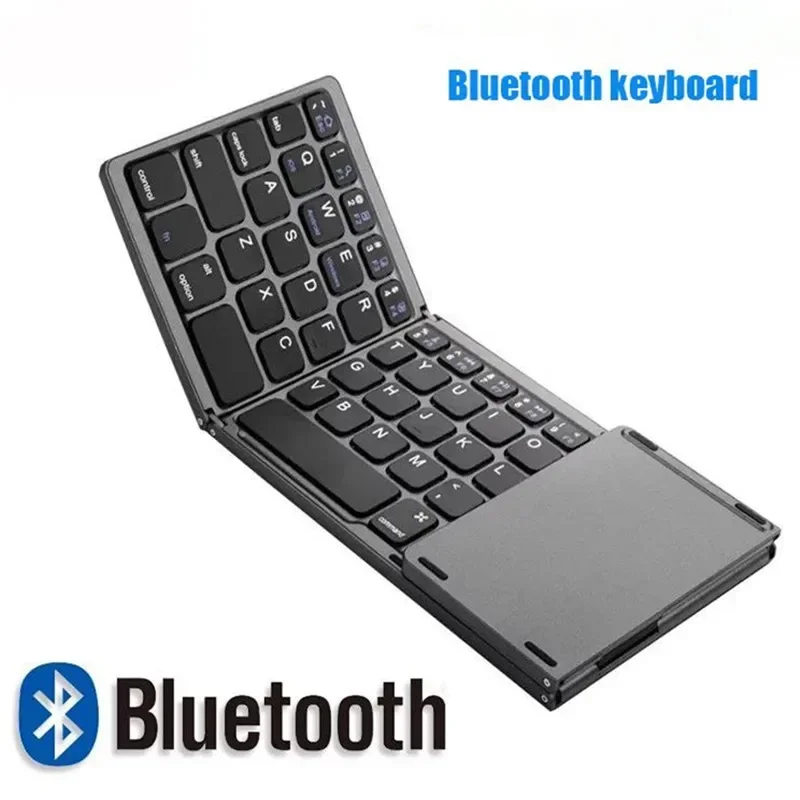 Mini Bluetooth Three 3 Folding Keyboard With Touchpad Wireless Foldable Keyboard Gaming Keys board mobile Phone Tablet PC Laptop