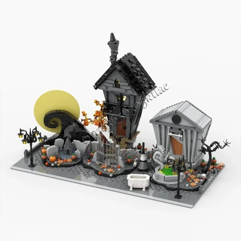 616개 MOC 모듈형 디스플레이 베이스 세트 21351 악몽 전의 빌딩 블록 건축 모델 브릭 선물 장난감