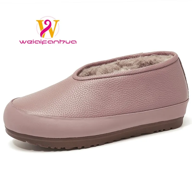Women's 2026 New Model Genuine Leather Single Shoes, Retro and Warm, Bean-shaped Shoes, Flat Bottom, Mom's Shoes Luxury Shoes