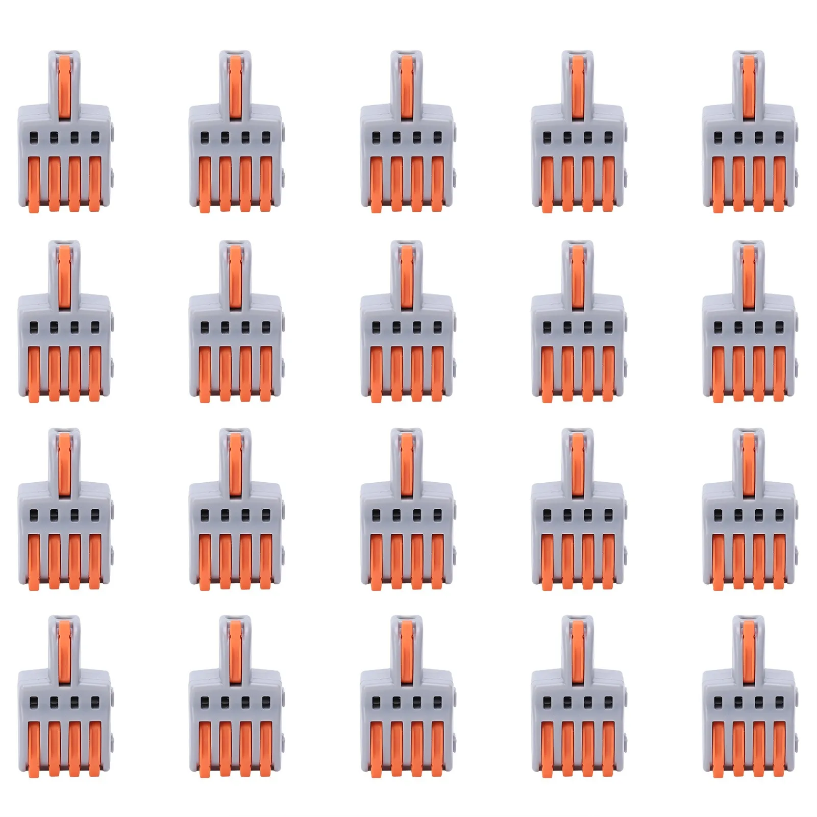 20Pcs Wire Connector 1 in 4 out PushType Splitter Conductor Terminal Block Electrical Parts