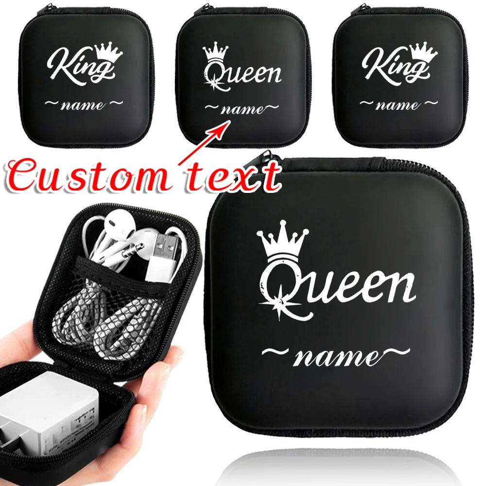 

Personalized Customization Name Earphone Box Data Cable Storage Box Storage Card EVA Protective Box Earphone Protective Bag