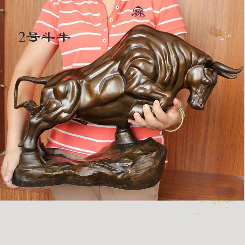 

60cm large 2023 HOME Company hall GOOD FENG SHUI Bronze carving Finance Prosperous GOOD LUCK Fortune Bull Mascot Decoration