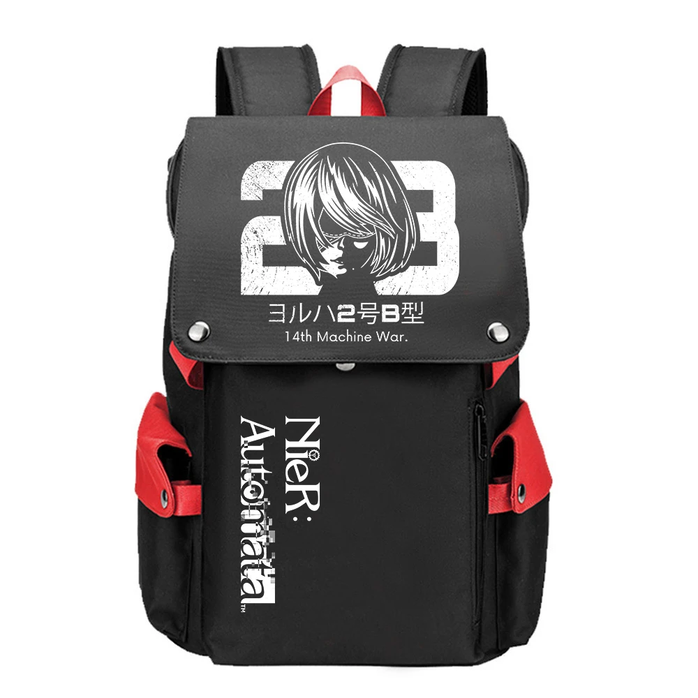 

NieR:Automata Game Men Backpack Large Bookbag YoRHa No. 2 Type B Women Travel Bagpack Cartoon School Bags Oxford Laptop Bags