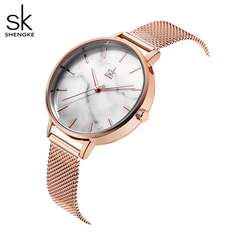 Shengke Luxury Ladies Dress Watch Luminous Waterproof Fashion Woman Wristwatch Stainless Steel Women Quartz Watches reloj+box