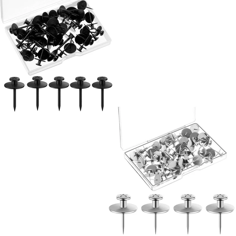50 Uds. Perchas de doble cabeza para cuadros, clavos, tachuelas para pulgar, clavos colgantes de cabeza pequeña, alfileres de empuje, ganchos decorativos para pared