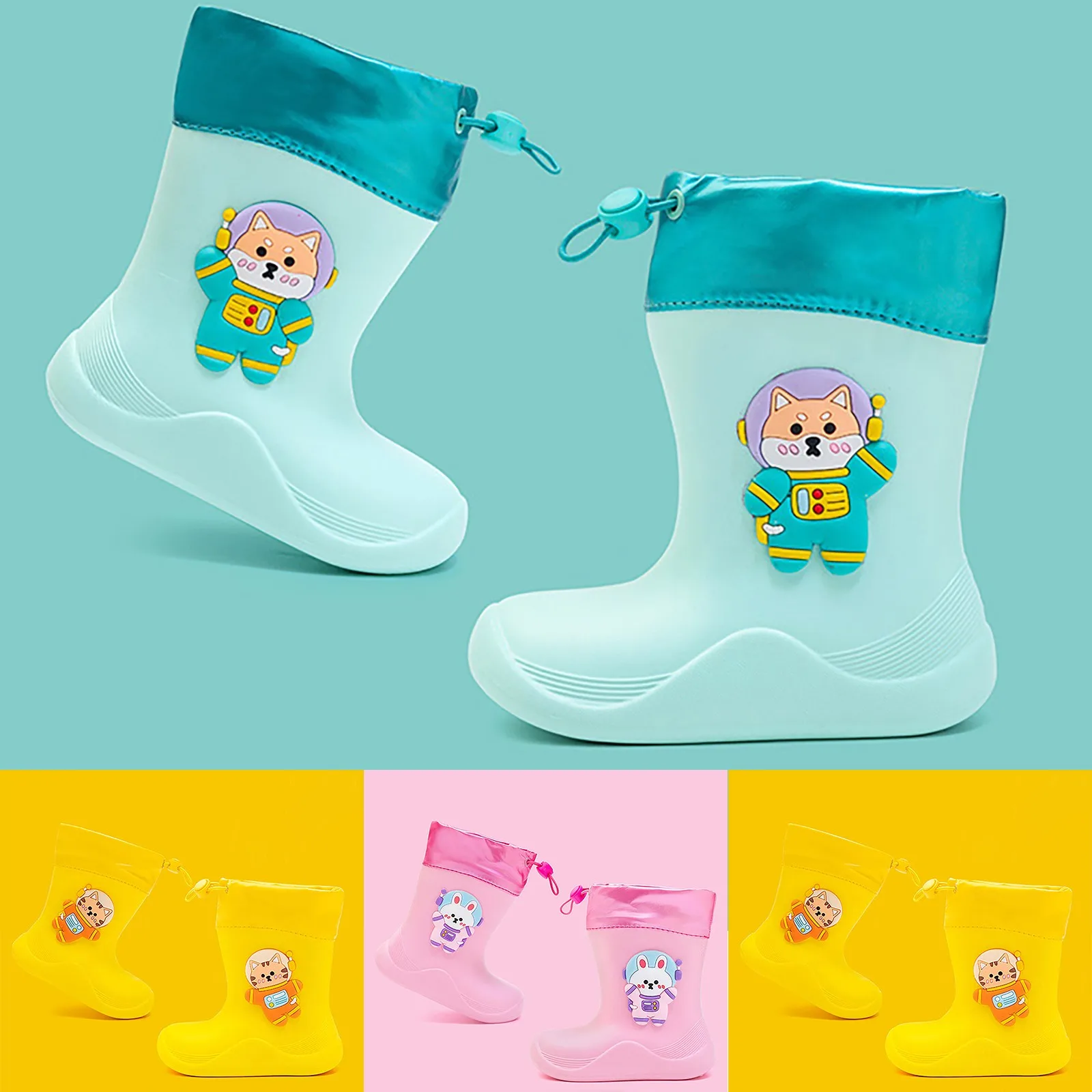 Kids Booties For Girls Kids Shoes Short Rain Boots For Kids Go To School Ankle Rainboot Slip On Garden Boot Rubber Shoes