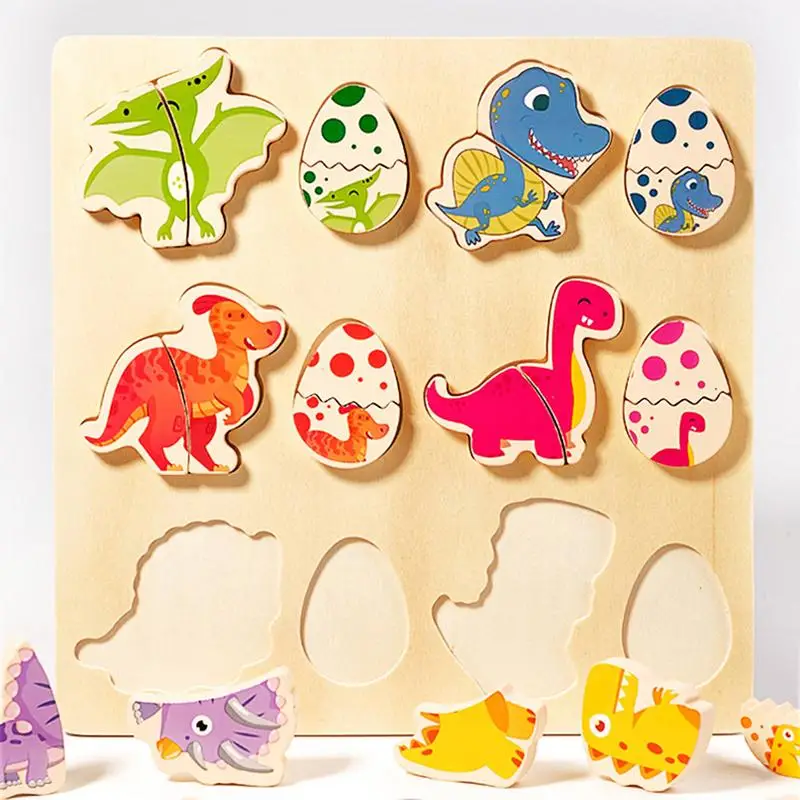 Puzzle di dinosauri per bambini Bambini Giocattoli coordinati a forma di uovo di dinosauro Giocattolo di dinosauro del fumetto Giocattoli di apprendimento portatili per la casa