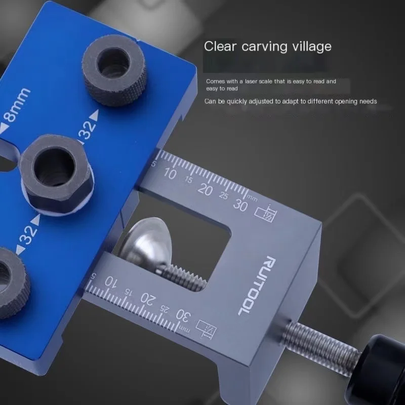 2024 New Cabinet Hardware Jig Template Tool - Woodworking Adjustable Punch Locator for Installation of Handles, Knobs on Doors