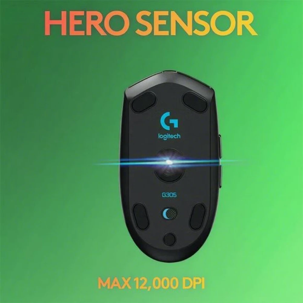 لوجيتك G304 ماوس ألعاب لاسلكي أسود/أبيض/أرجواني/أزرق لايت سبيد USB استقبال هيرو 12K ديسيبل متوحد الخواص 6 أزرار للكمبيوتر الشخصي