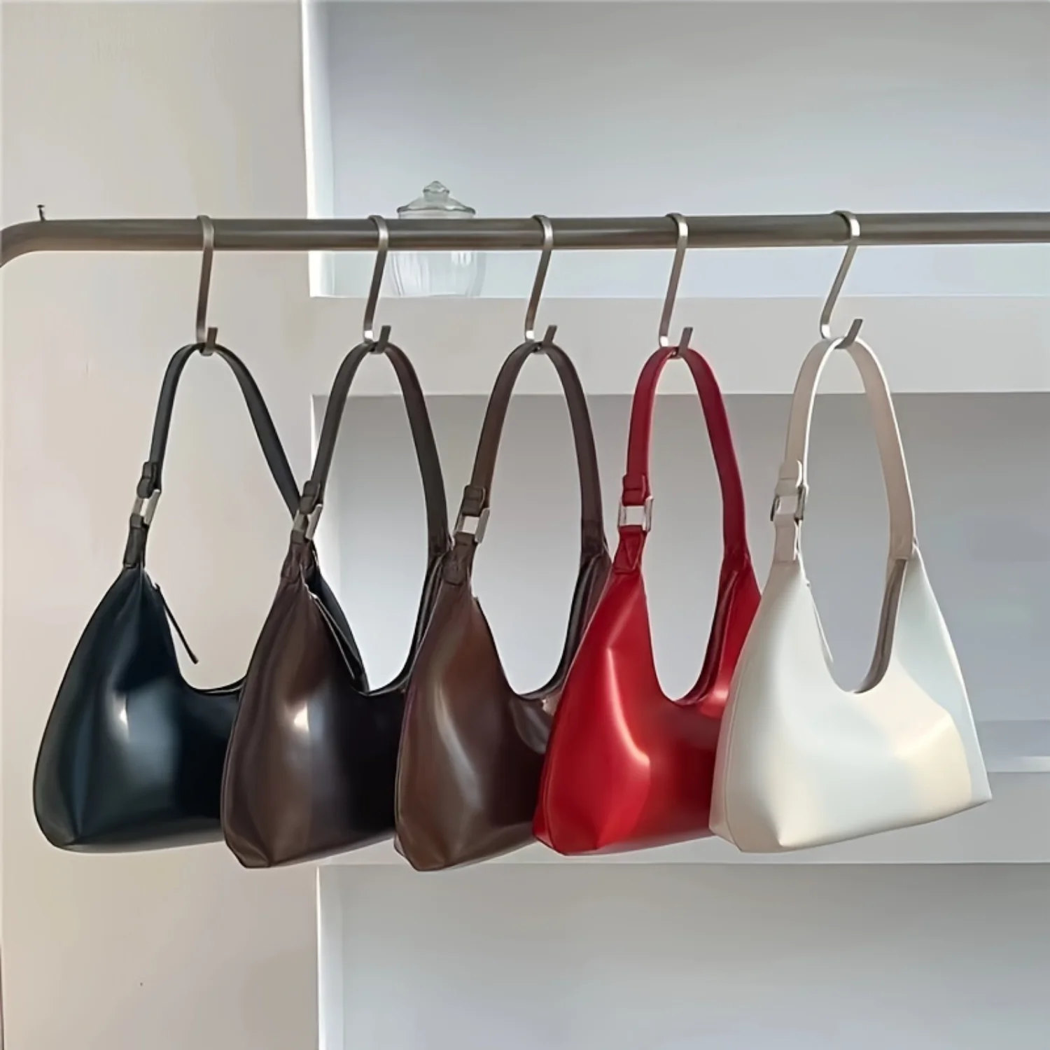 

Korean Style Simple Solid Color Vintage Shoulder Bag, Elegant , Perfect For Women's Daily Use