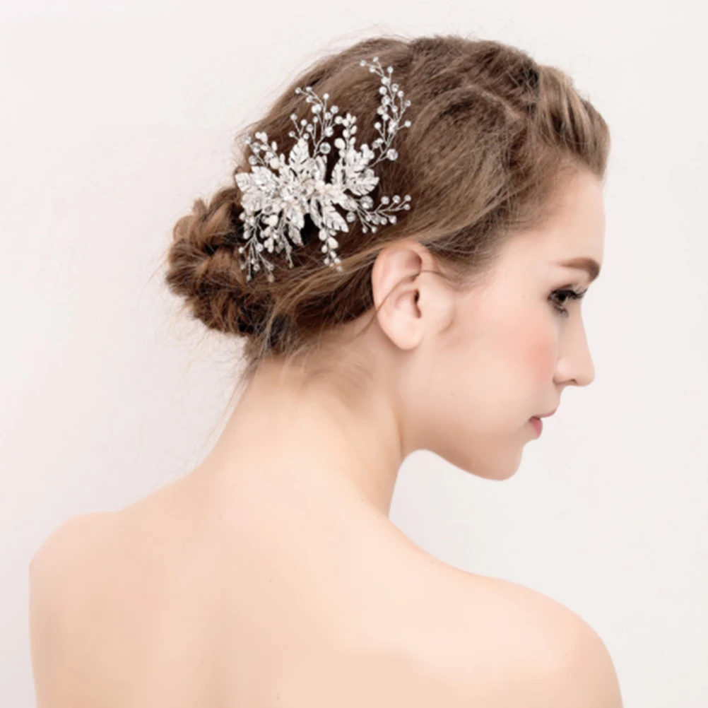 

Rhinestone Hairpins Women Headpiece Wedding Decoration Bridal Headdress Flowers Elegant Lightweight Accessories Prom Birthday