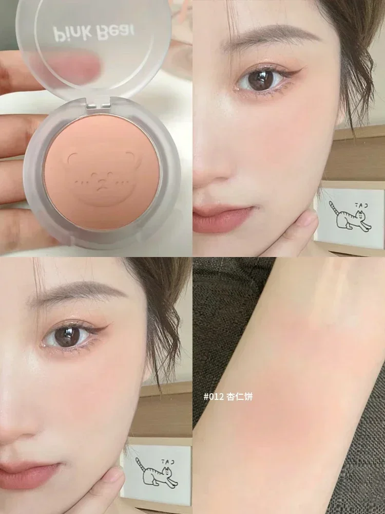 Pinkbear Blush Crema Idratante Viso Fard Fango Tavolozze Finitura opaca Naturale Guancia Tinta Contorno Trucco carino Bellezza rara Cosmeti