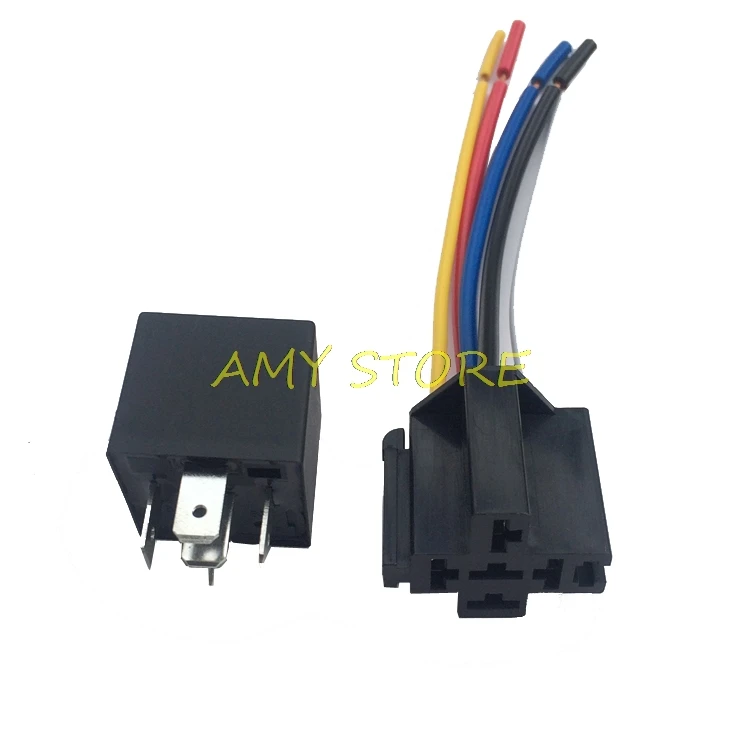 1Set DC 12V 40A AMP Relay & Socket SPDT 5 Pin 5 Wires JD1914 For Vehicle Auto Car Truck