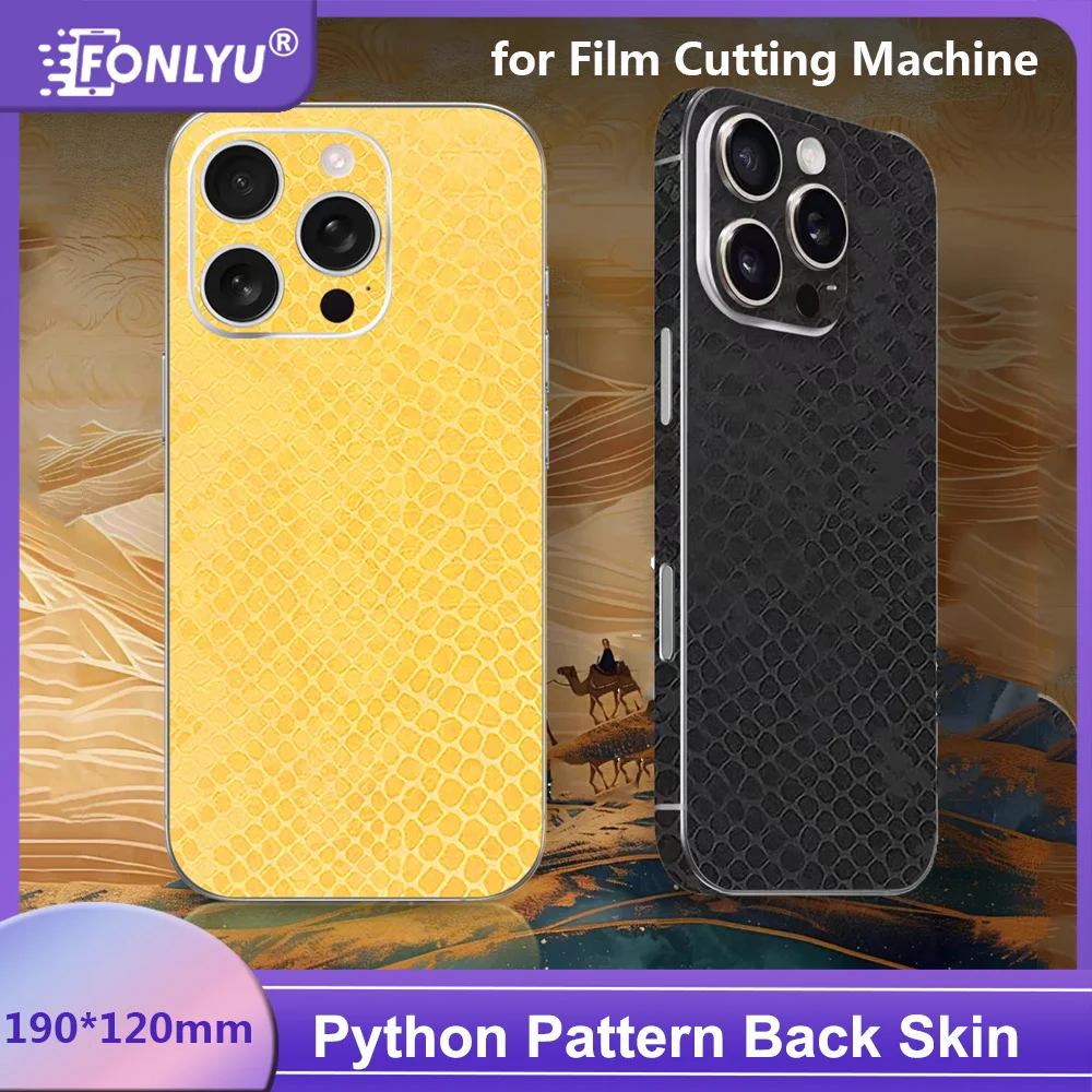 FONLYU Python Pattern Luxury Back Skin Sticker For iPhone 17 16 15 Pro Max Decorative Film Screen Protector Cutting Machine
