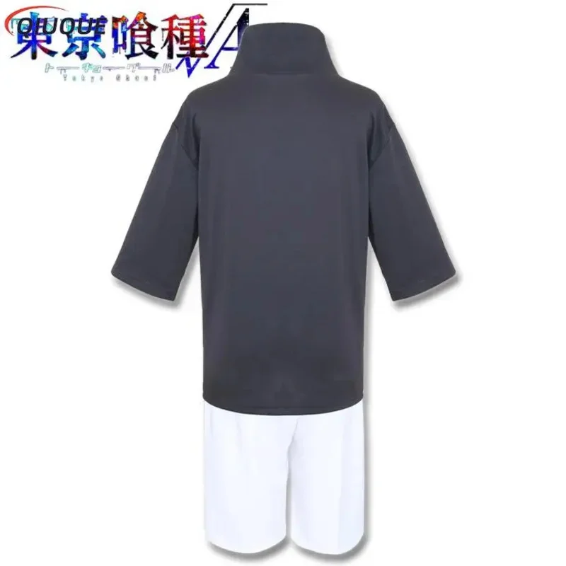 Костюм Kaneki Ken, парик, маска, топы, шорты для мужчин и женщин, наряд для вечеринки на Хэллоуин, аниме Ghoul, косплей, костюм, одежда для ролевых игр