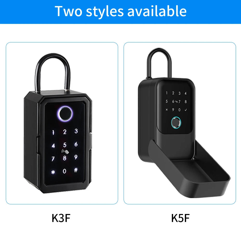 Cofre de chave impermeável, armazenamento inteligente de impressões digitais, Secret Key Safety Box, Tuya ou TTlock App, Bluetooth para Wi-Fi, Hub Unlock Cadeado