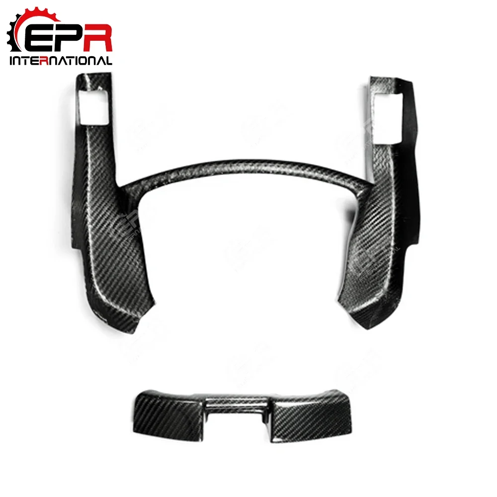 For Nissan R35 GTR Carbon Fiber Center Gauge Bezel Set LHD Glossy Finish Steering Wheel Cover Kit Fibre Interior Trim Drift Part view 5