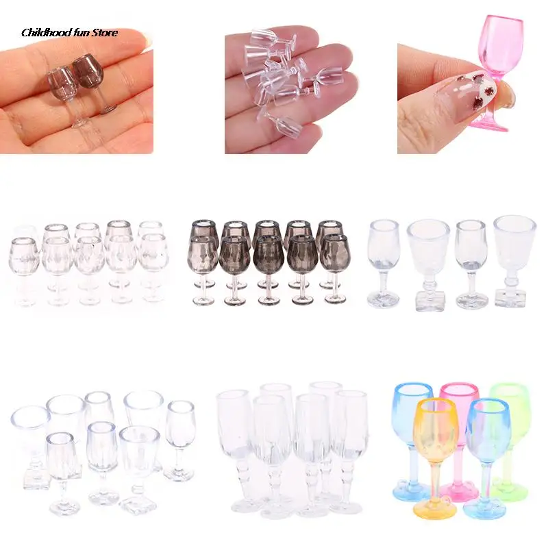 4/5/6/10Pcs 1:12 Échelle Miniature Verre À Vin Mini Gobelet Jouet pour ob11 bjd Blythe Décoration Maison De Poupée Accessoires