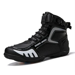 Zapatos de motocicleta para hombre, botas antideslizantes transpirables para Motocross, botines de carreras, novedad de 2024