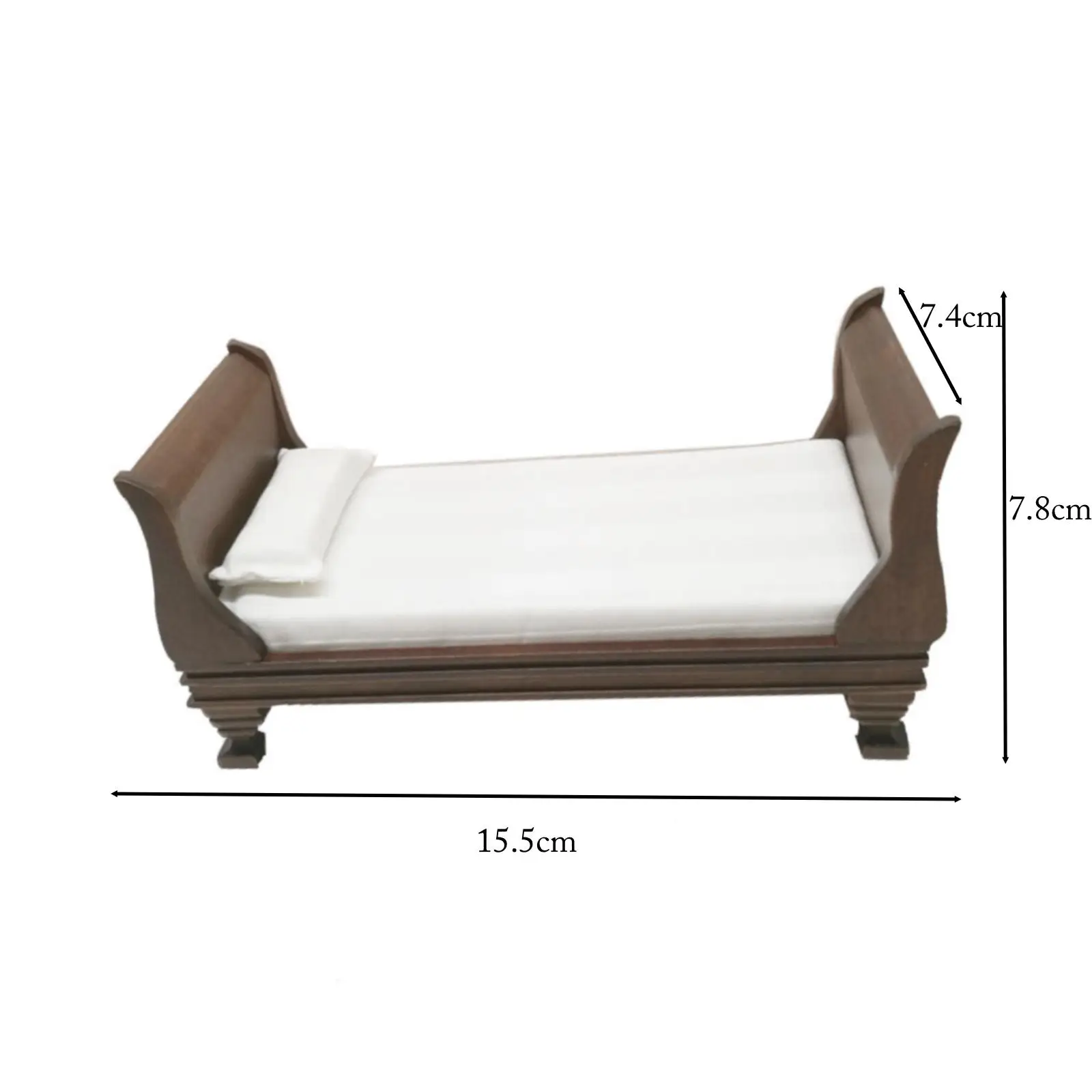 Móveis para casa de bonecas 1/12 cama em miniatura decoração de cena DIY delicada e realista