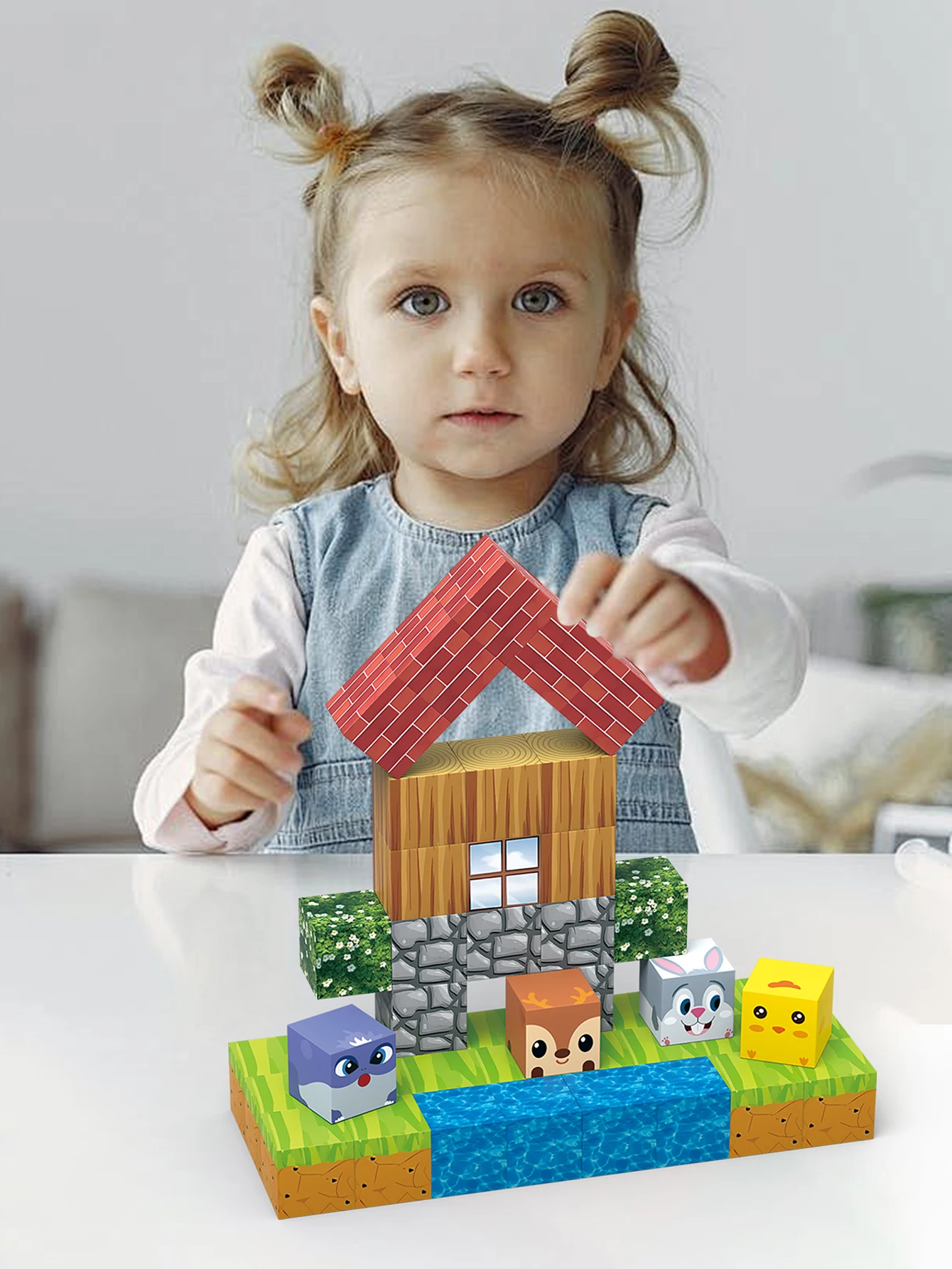 

Magnetic Blocks Building Toys - Build Magnet World Set, Animal Park Series，Magnet Toys for Boys & Girls